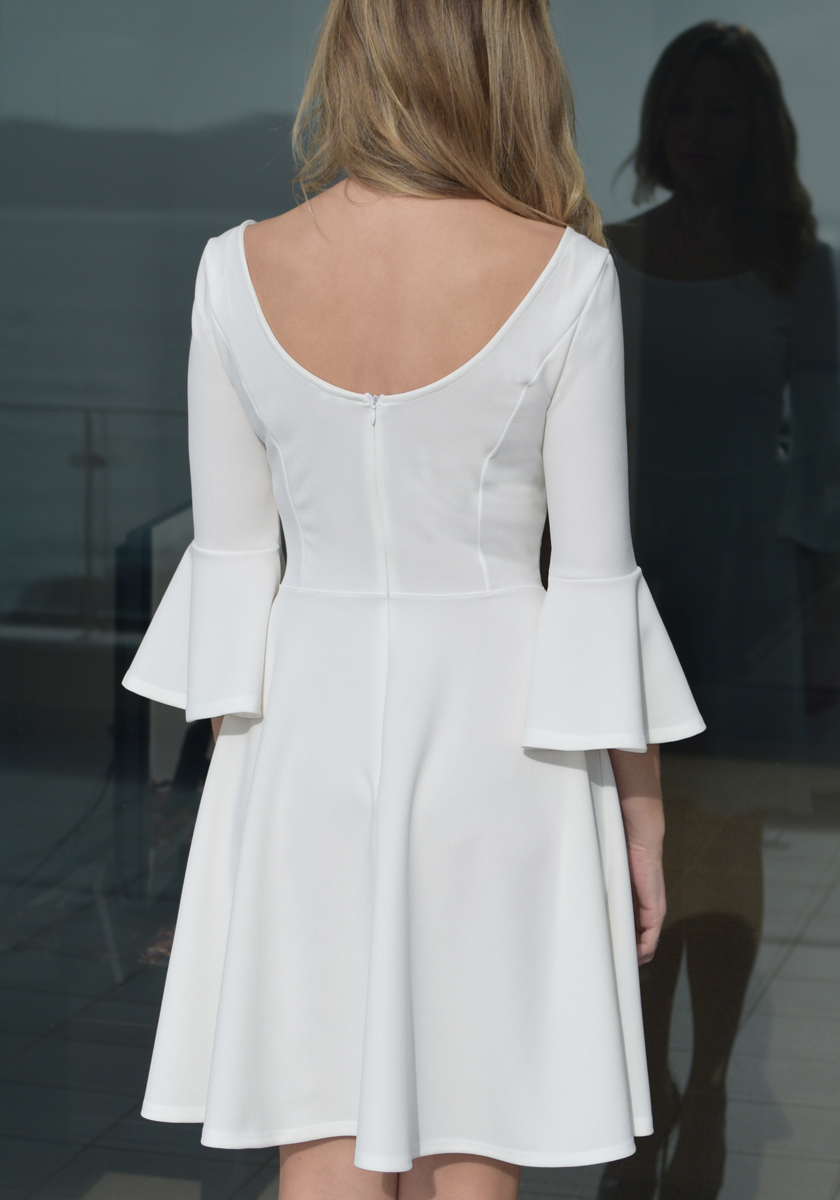 WHITE RUFFLE DRESS
