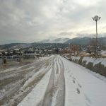 Снег в порту Скала Каллирахи, Тасос