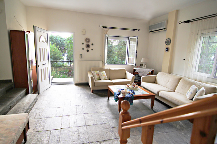 Living zone at 1s floor, Villa Relax, Thassos