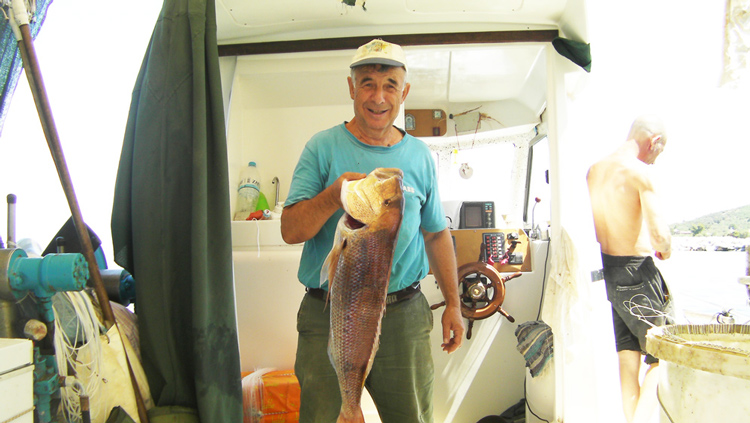 Fishing on a yacht